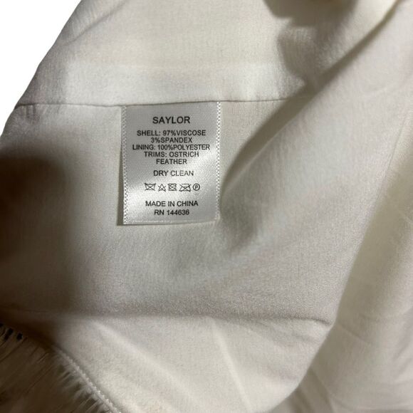 REVOLVE SAYLOR CAYLIN Bridal Wedding Engagement Ostrich Feather Wrap DRESS - Picture 9 of 9